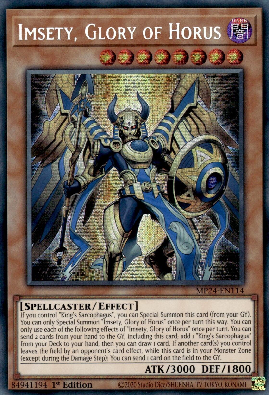 Imsety, Glory of Horus [MP24-EN114] Prismatic Secret Rare | Gaming Infinity