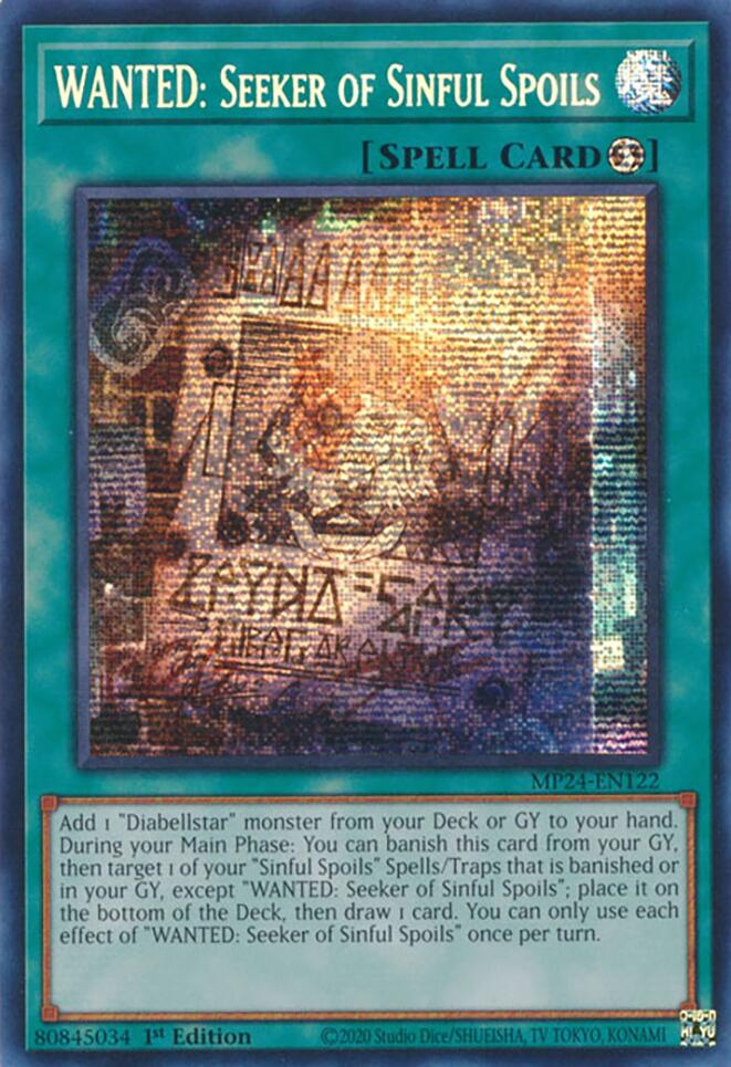 WANTED: Seeker of Sinful Spoils [MP24-EN122] Prismatic Secret Rare | Gaming Infinity