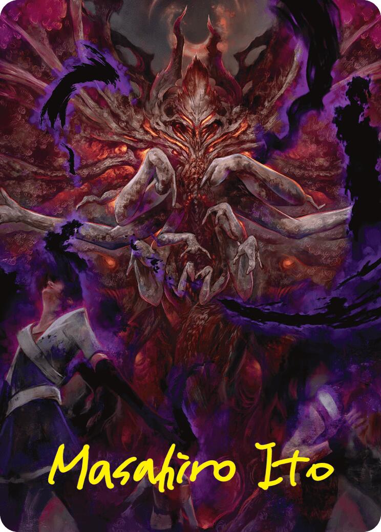 Damnation Art Card (Gold-Stamped Signature) [Duskmourn: House of Horror Art Series] | Gaming Infinity