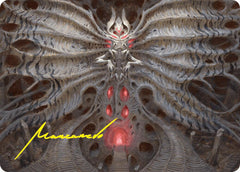 Valgavoth, Terror Eater Art Card (Gold-Stamped Signature) [Duskmourn: House of Horror Art Series] | Gaming Infinity