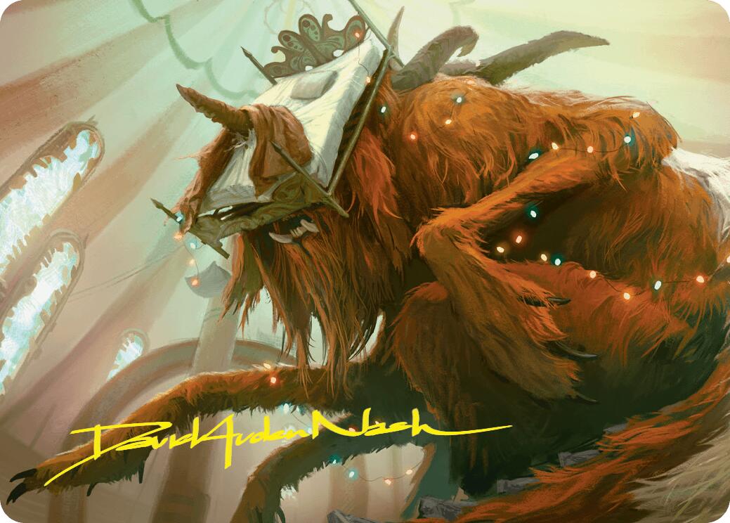 Bedhead Beastie Art Card (Gold-Stamped Signature) [Duskmourn: House of Horror Art Series] | Gaming Infinity