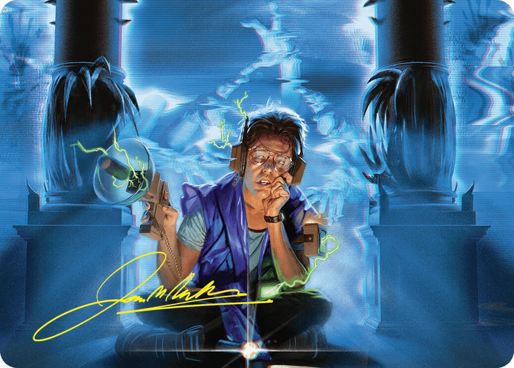 Oblivious Bookworm Art Card (Gold-Stamped Signature) [Duskmourn: House of Horror Art Series] | Gaming Infinity