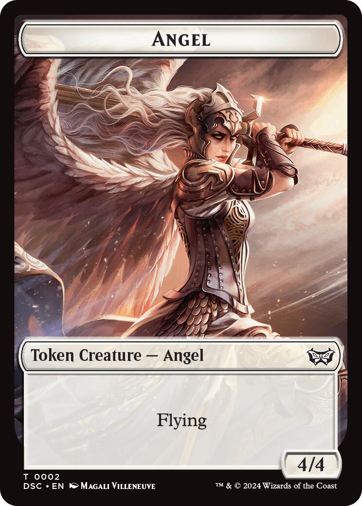 Angel // Glimmer Double-Sided Token [Duskmourn: House of Horror Commander Tokens] | Gaming Infinity