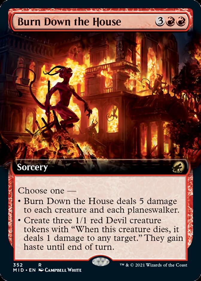 Burn Down the House (Extended Art) [Innistrad: Midnight Hunt] | Gaming Infinity