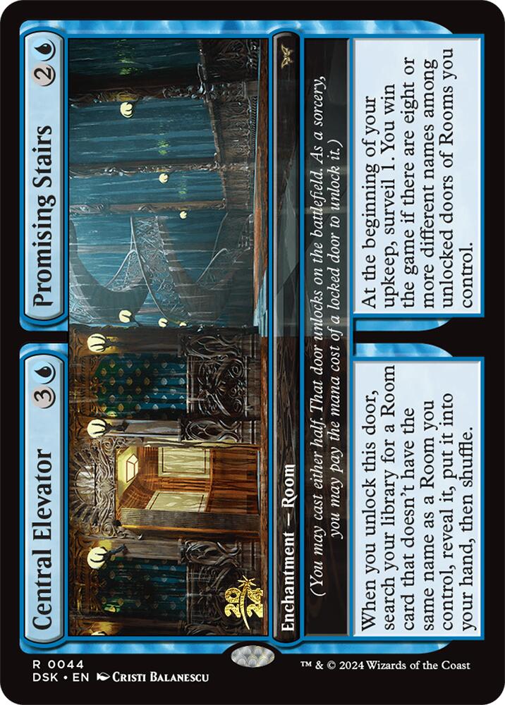 Central Elevator // Promising Stairs [Duskmourn: House of Horror Prerelease Promos] | Gaming Infinity