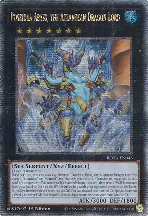 Poseidra Abyss, the Atlantean Dragon Lord (Quarter Century Secret Rare) [ROTA-EN043] Quarter Century Secret Rare | Gaming Infinity
