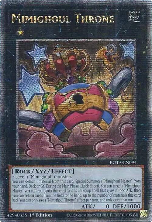 Mimighoul Throne (Quarter Century Secret Rare) [ROTA-EN094] Quarter Century Secret Rare | Gaming Infinity
