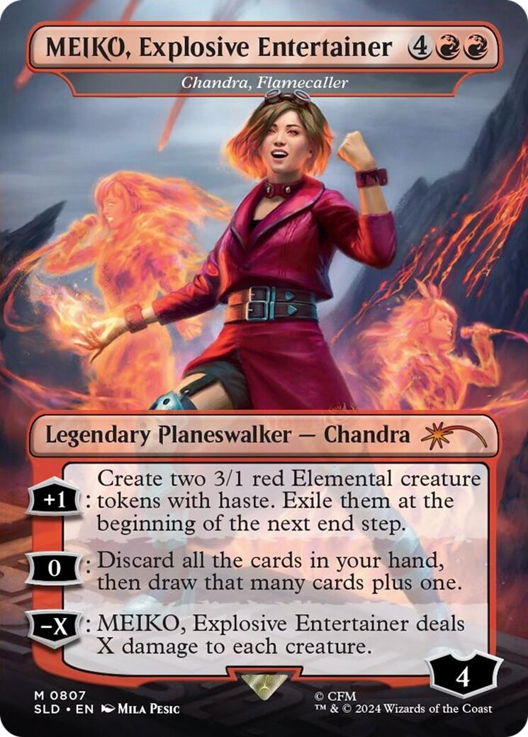 MEIKO, Explosive Entertainer - Chandra, Flamecaller (Rainbow Foil) [Secret Lair Drop Series] | Gaming Infinity