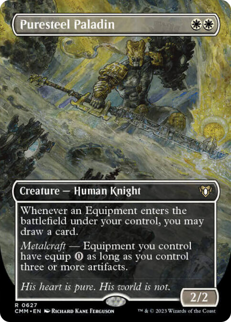 Puresteel Paladin (Borderless Alternate Art) [Commander Masters] | Gaming Infinity