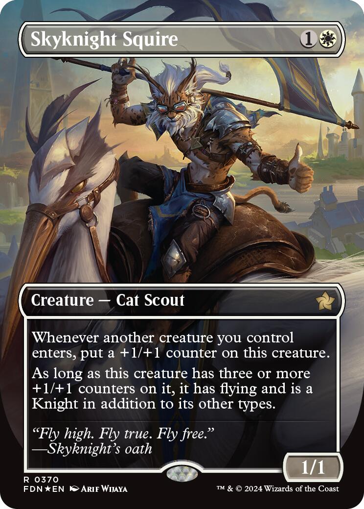 Skyknight Squire (Borderless) (Mana Foil) [Foundations] | Gaming Infinity