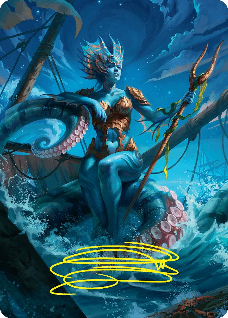 Kiora, the Rising Tide Art Card (30/54) (Gold-Stamped Signature) [Foundations Art Series] | Gaming Infinity