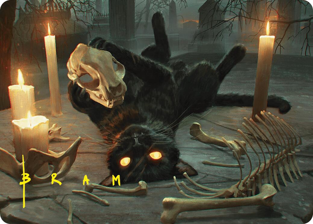 Nine-Lives Familiar Art Card (8/54) (Gold-Stamped Signature) [Foundations Art Series] | Gaming Infinity