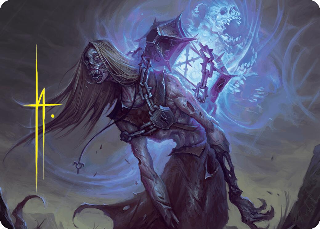 Soul-Shackled Zombie Art Card (9/54) (Gold-Stamped Signature) [Foundations Art Series] | Gaming Infinity