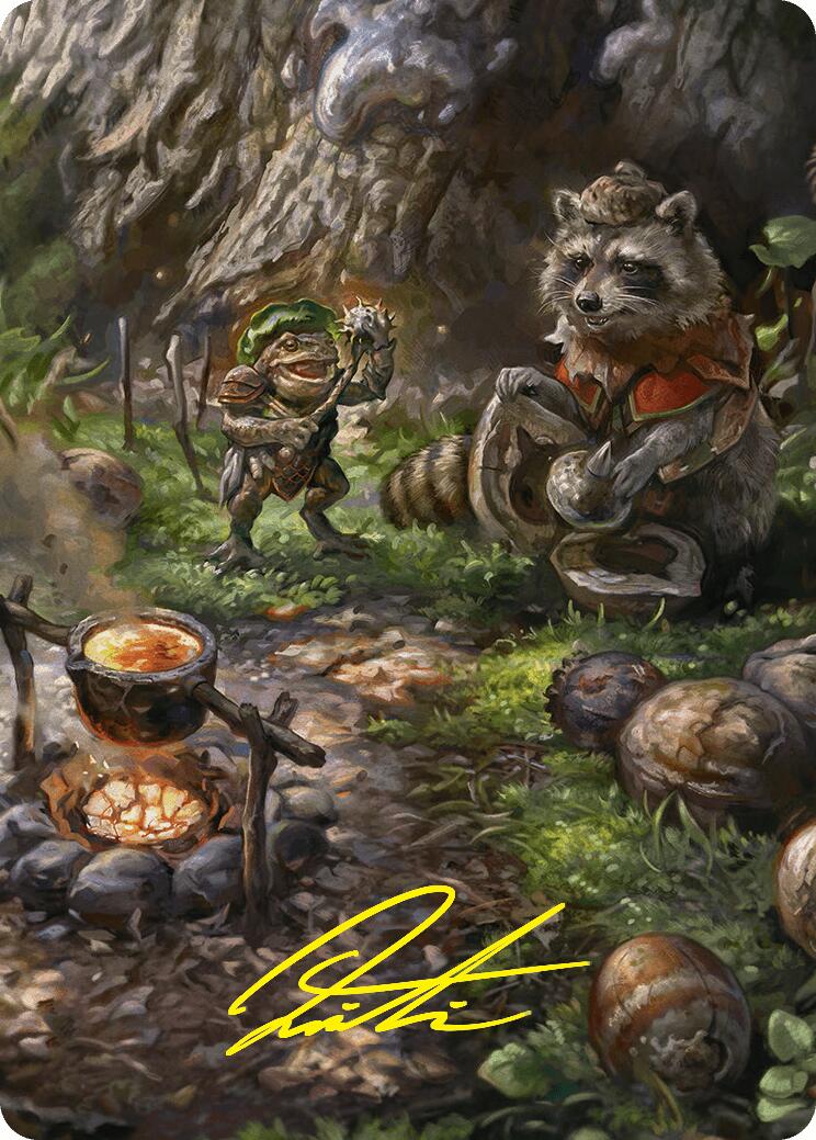 Sylvan Scavenging Art Card (46/54) (Gold-Stamped Signature) [Foundations Art Series] | Gaming Infinity