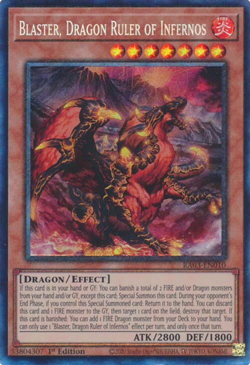 Blaster, Dragon Ruler of Infernos (CR) [RA03-EN010] Prismatic Collector's Rare | Gaming Infinity