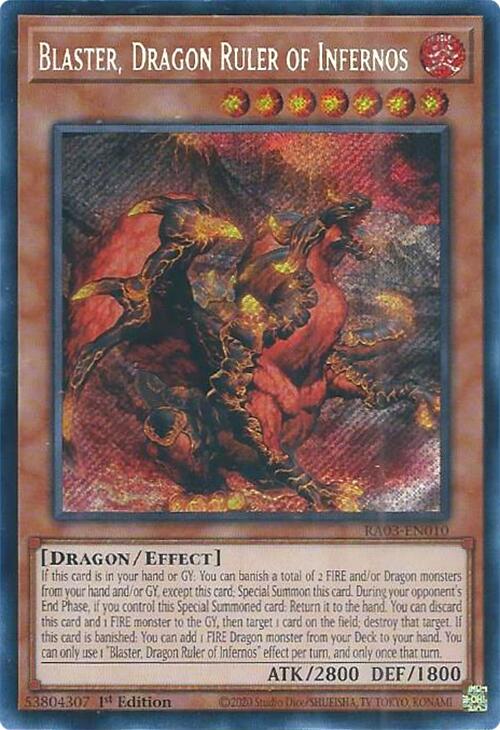 Blaster, Dragon Ruler of Infernos (Secret Rare) [RA03-EN010] Secret Rare | Gaming Infinity