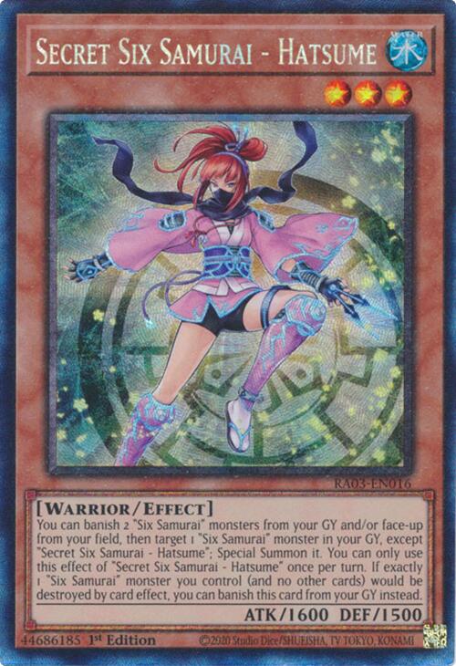 Secret Six Samurai - Hatsume (CR) [RA03-EN016] Prismatic Collector's Rare | Gaming Infinity