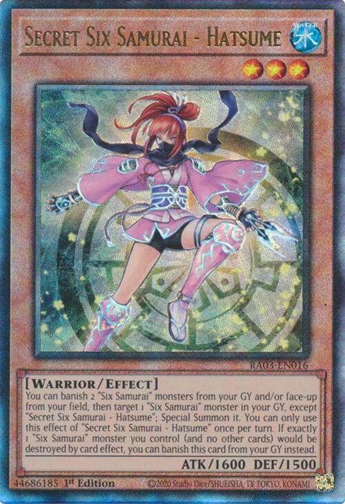 Secret Six Samurai - Hatsume (UTR) [RA03-EN016] Prismatic Ultimate Rare | Gaming Infinity