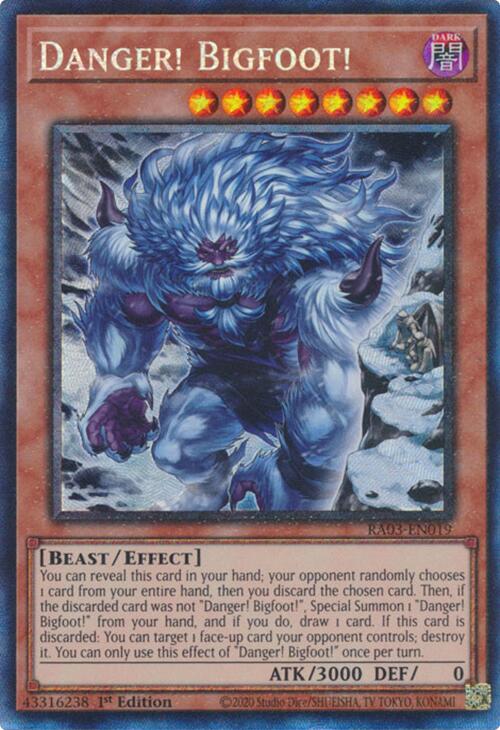 Danger! Bigfoot! (Alternate Art) (CR) [RA03-EN019] Prismatic Collector's Rare | Gaming Infinity