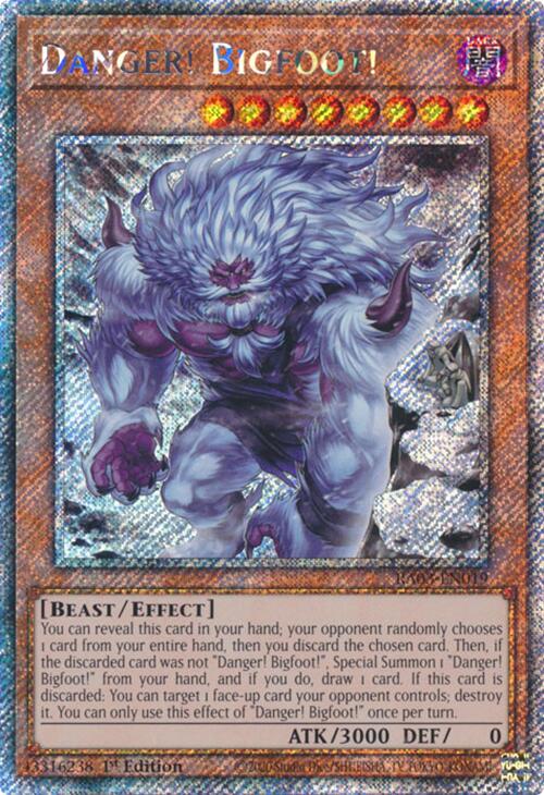 Danger! Bigfoot! (Alternate Art) (Platinum Secret Rare) [RA03-EN019] Platinum Secret Rare | Gaming Infinity