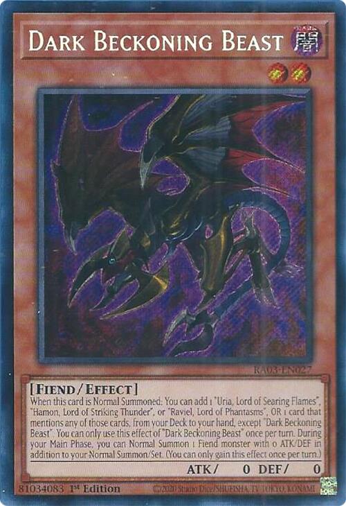 Dark Beckoning Beast (Secret Rare) [RA03-EN027] Secret Rare | Gaming Infinity