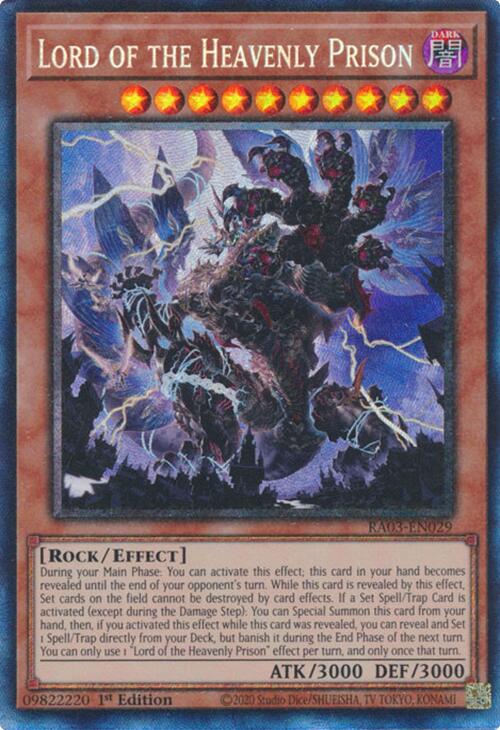 Lord of the Heavenly Prison (CR) [RA03-EN029] Prismatic Collector's Rare | Gaming Infinity