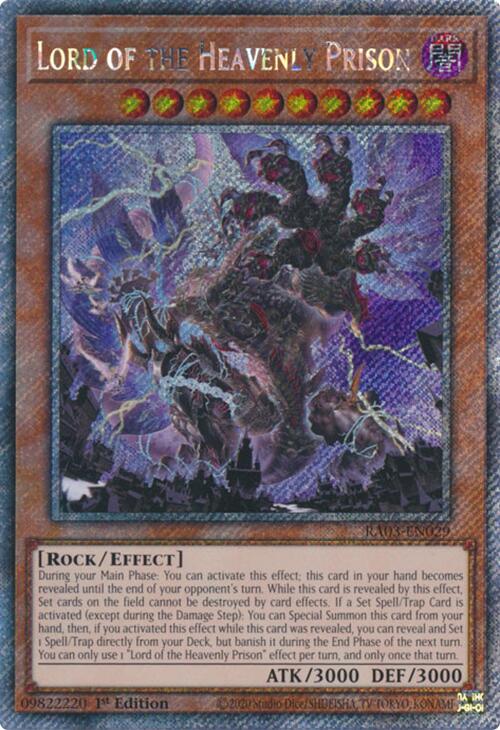 Lord of the Heavenly Prison (Platinum Secret Rare) [RA03-EN029] Platinum Secret Rare | Gaming Infinity