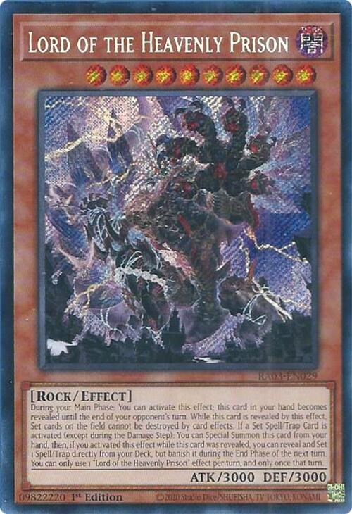 Lord of the Heavenly Prison (Secret Rare) [RA03-EN029] Secret Rare | Gaming Infinity