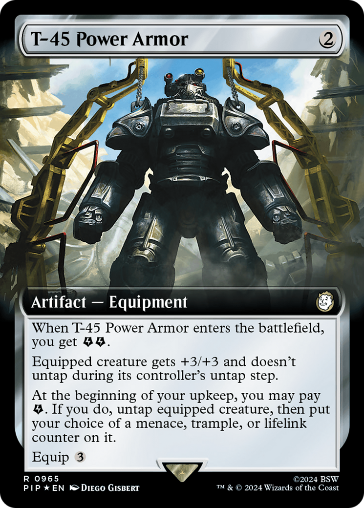 T-45 Power Armor (Extended Art) (Surge Foil) [Fallout] | Gaming Infinity