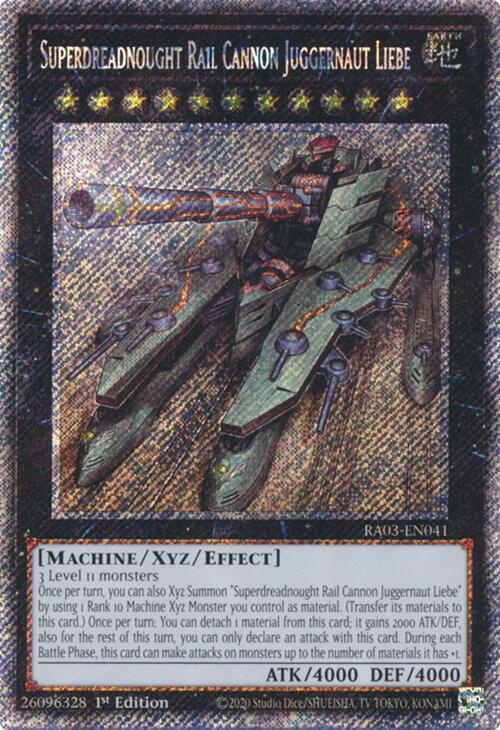 Superdreadnought Rail Cannon Juggernaut Liebe (Platinum Secret Rare) [RA03-EN041] Platinum Secret Rare | Gaming Infinity