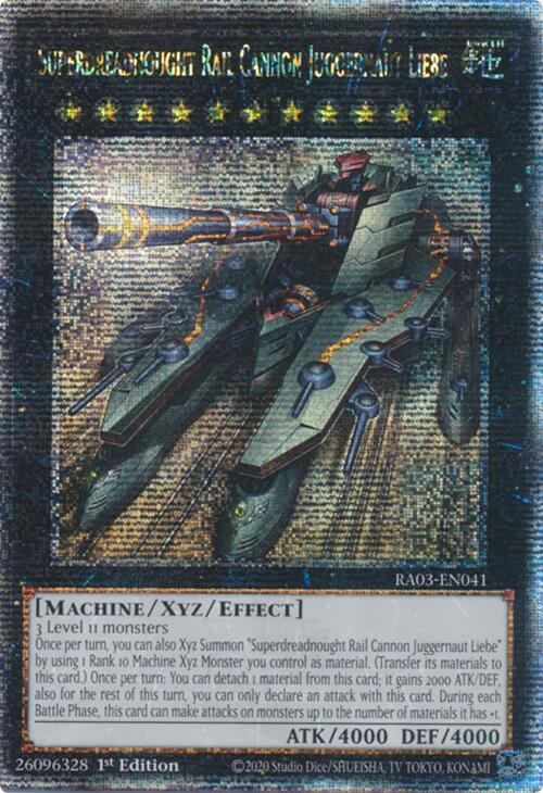 Superdreadnought Rail Cannon Juggernaut Liebe (Quarter Century Secret Rare) [RA03-EN041] Quarter Century Secret Rare | Gaming Infinity