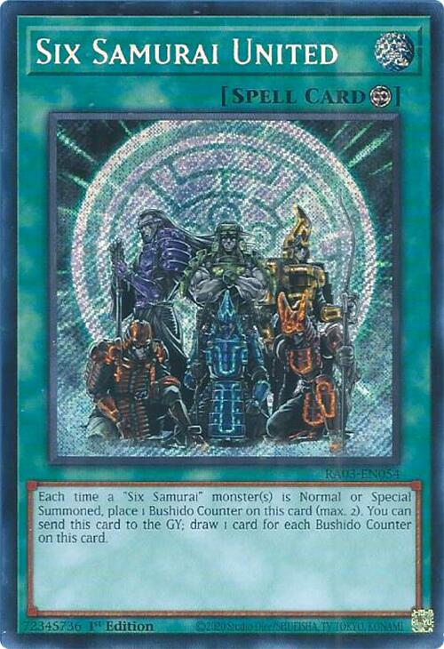 Six Samurai United (Secret Rare) [RA03-EN054] Secret Rare | Gaming Infinity