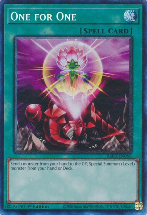 One for One (Alternate Art) (CR) [RA03-EN056] Prismatic Collector's Rare | Gaming Infinity