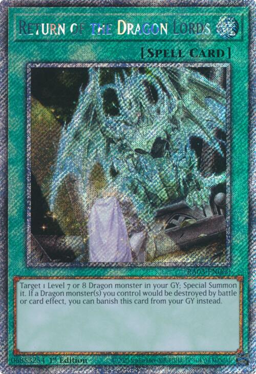 Return of the Dragon Lords (Platinum Secret Rare) [RA03-EN060] Platinum Secret Rare | Gaming Infinity