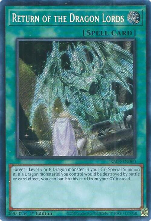 Return of the Dragon Lords (Secret Rare) [RA03-EN060] Secret Rare | Gaming Infinity