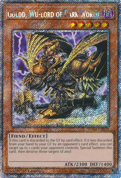 Goldd, Wu-Lord of Dark World (Platinum Secret Rare) [RA03-EN159] Platinum Secret Rare | Gaming Infinity