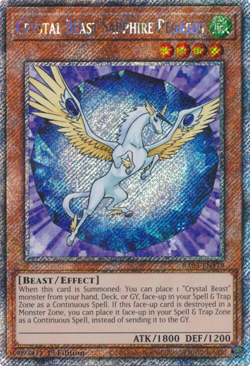 Crystal Beast Sapphire Pegasus (Platinum Secret Rare) [RA03-EN179] Platinum Secret Rare | Gaming Infinity