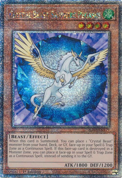 Crystal Beast Sapphire Pegasus (Quarter Century Secret Rare) [RA03-EN179] Quarter Century Secret Rare | Gaming Infinity