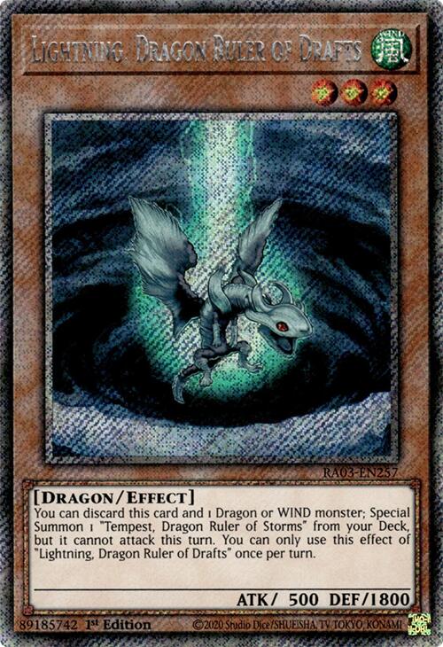 Lightning, Dragon Ruler of Drafts (Platinum Secret Rare) [RA03-EN257] Platinum Secret Rare | Gaming Infinity