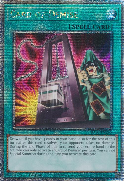 Card of Demise (Quarter Century Secret Rare) [RA03-EN265] Quarter Century Secret Rare | Gaming Infinity