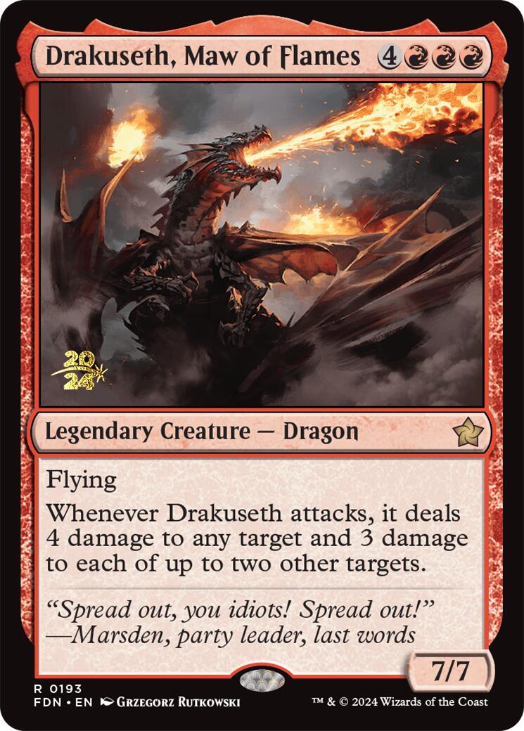 Drakuseth, Maw of Flames [Foundations Prerelease Promos] | Gaming Infinity