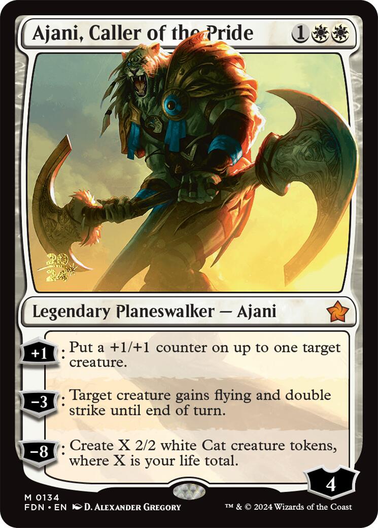 Ajani, Caller of the Pride [Foundations Prerelease Promos] | Gaming Infinity