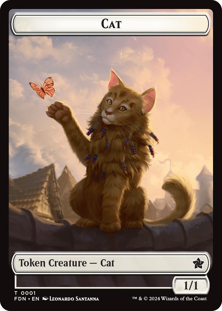 Spirit // Cat (0001) Doubled-Sided Token [Foundations Tokens] | Gaming Infinity