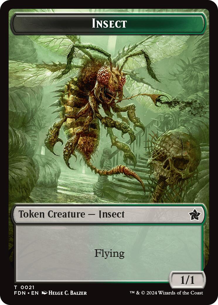 Zombie // Insect Doubled-Sided Token [Foundations Tokens] | Gaming Infinity