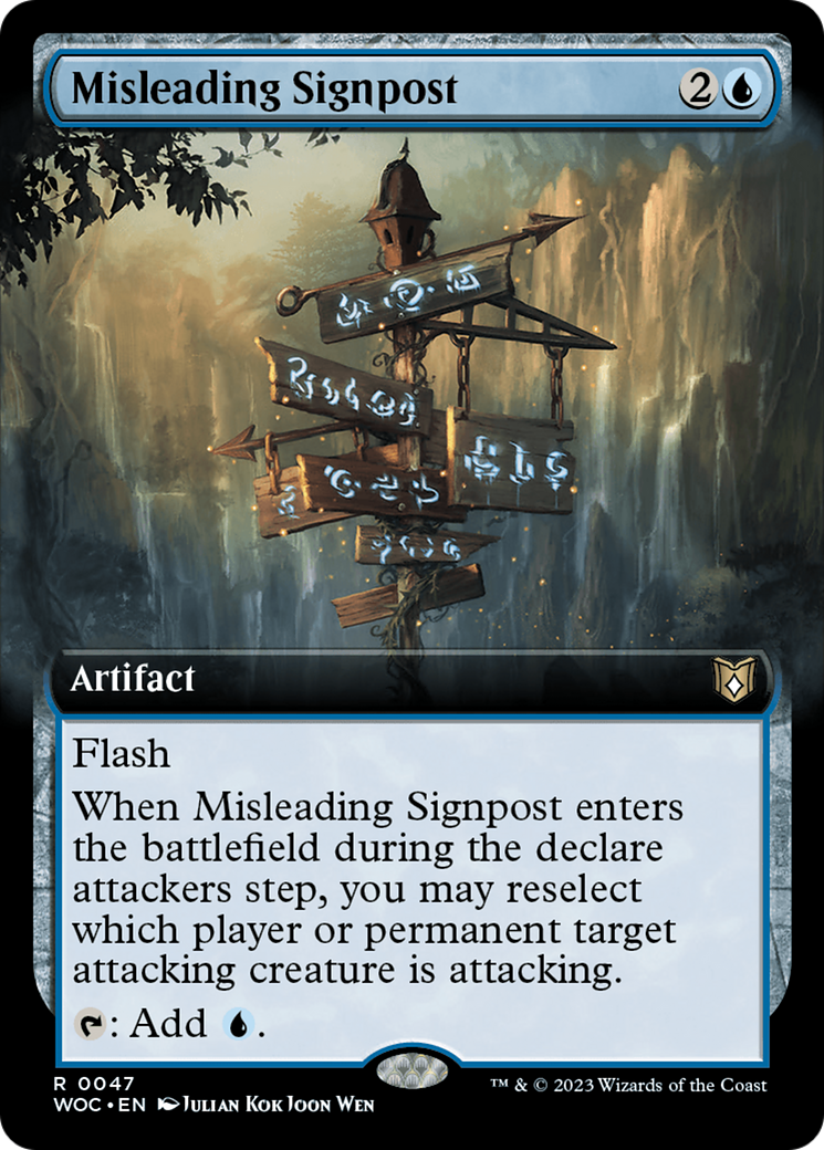 Misleading Signpost (Extended Art) [Wilds of Eldraine Commander] | Gaming Infinity