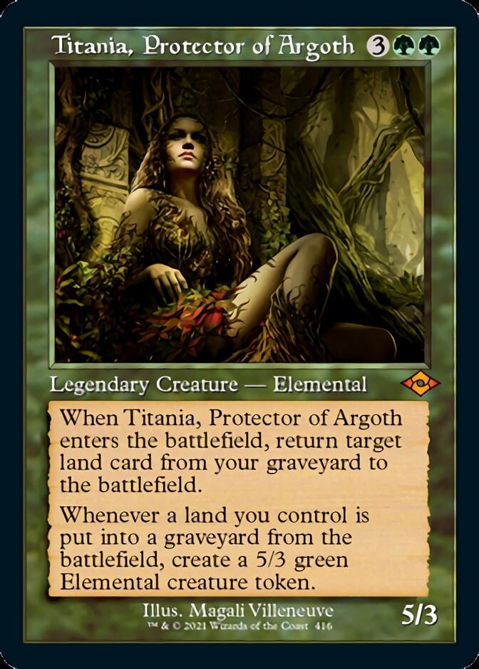 Titania, Protector of Argoth (Retro Foil Etched) [Modern Horizons 2] | Gaming Infinity