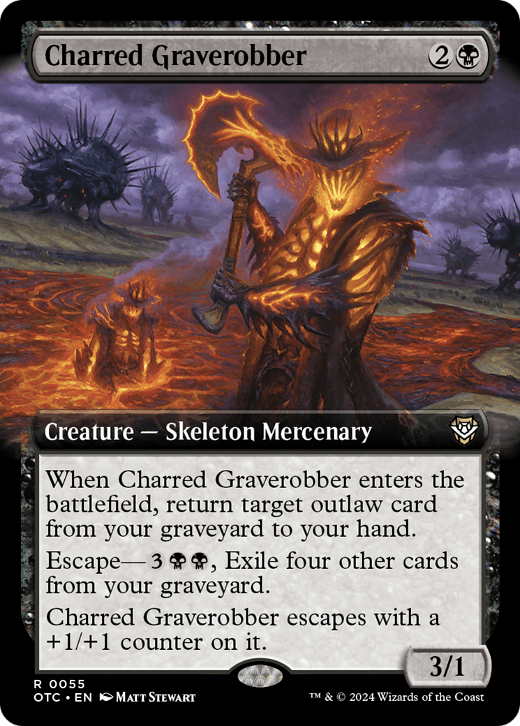 Charred Graverobber (Extended Art) [Outlaws of Thunder Junction Commander] | Gaming Infinity
