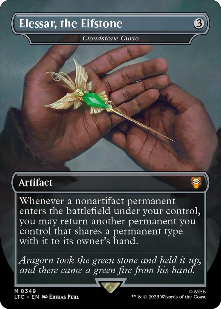 Elessar, the Elfstone - Cloudstone Curio (Borderless) (Surge Foil) [The Lord of the Rings: Tales of Middle-Earth Commander] | Gaming Infinity
