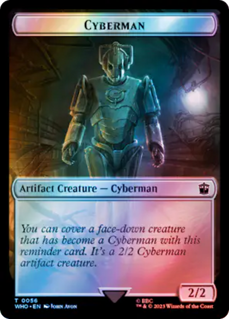 Soldier // Cyberman Double-Sided Token (Surge Foil) [Doctor Who Tokens] | Gaming Infinity