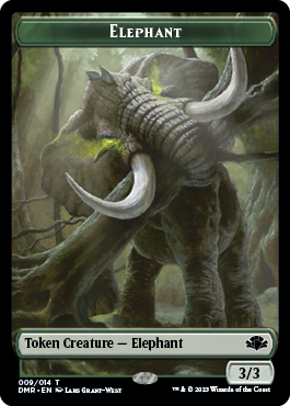 Elephant // Marit Lage Double-Sided Token [Dominaria Remastered Tokens] | Gaming Infinity